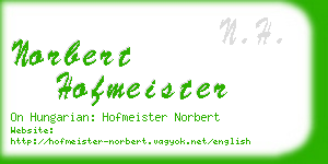 norbert hofmeister business card